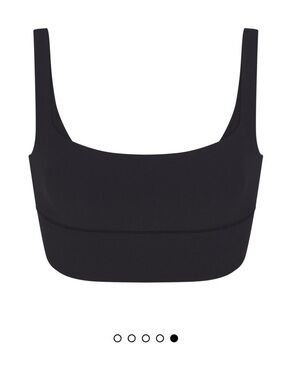 Skims Square Neck Longline Bralette Onyx